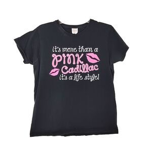 Gildan Women Black T-shirt It's More Than A Pink Cadillac It's A Lifestyle